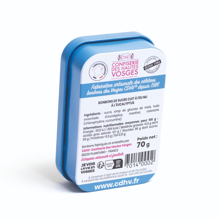 Boîte de poche bonbon Eucalyptus 70g CDHV