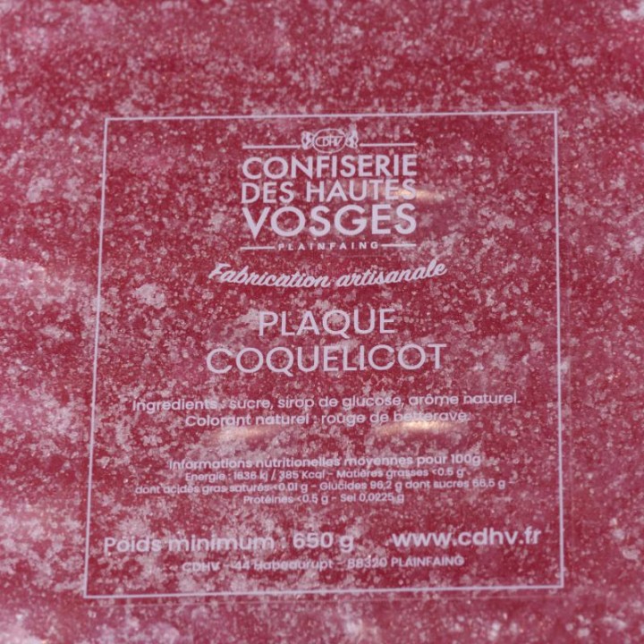 Plaque bonbon coquelicot CDHV