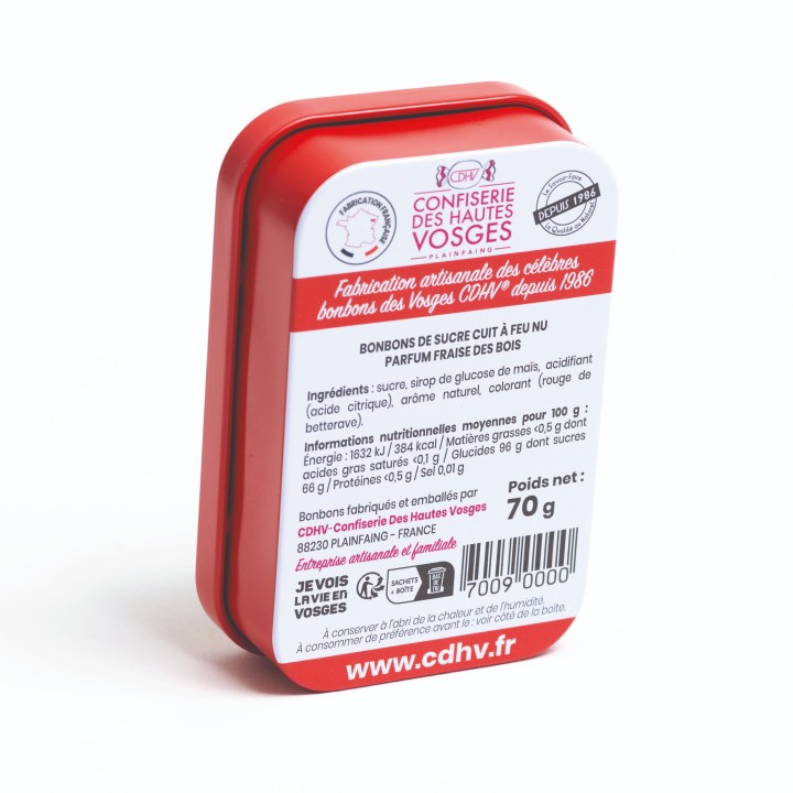 Boîte de poche bonbon Fraises des Bois 70g CDHV