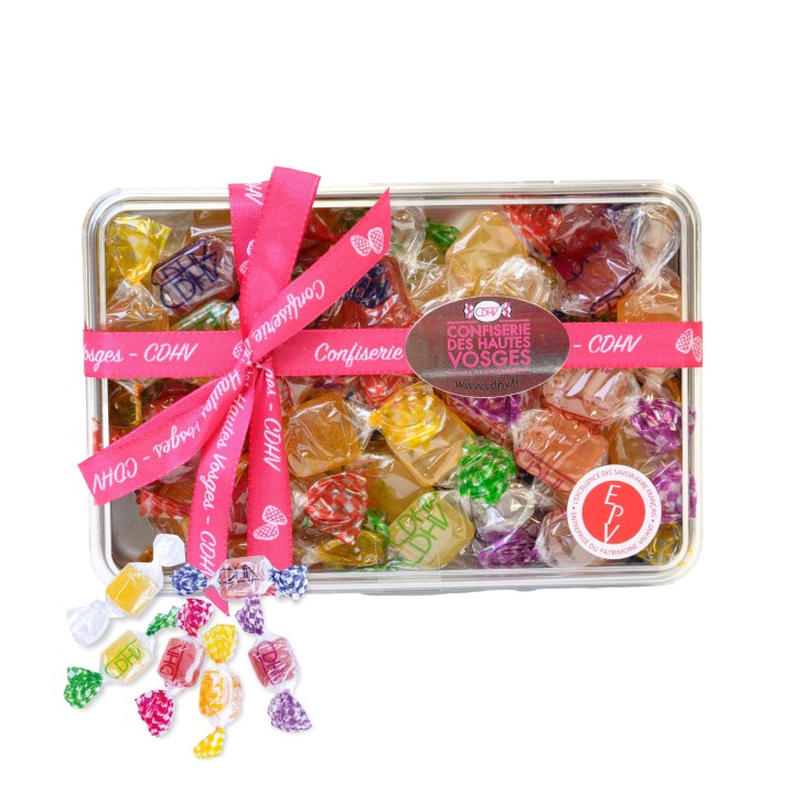 Bonbon Coffret transparent 6 sortes 250 g