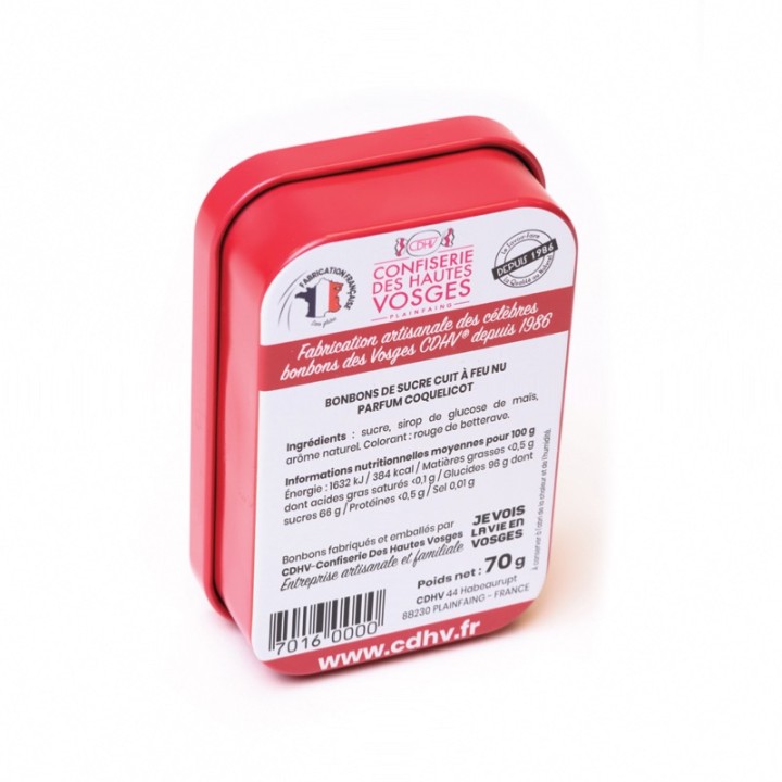 Boîte de bonbons au Coquelicot Bonbon des Vosges