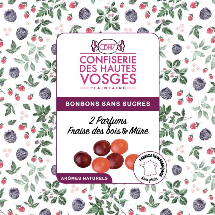 SANS SUCRES : Fraise des bois & Mûre