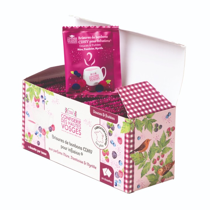 20 dosettes de brisures fruits rouges 160g CDHV