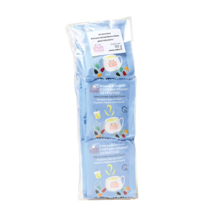 20 dosettes de brisures de bonbons CDHV pour infusions® - EXTRAFINE FORTES - 190 g