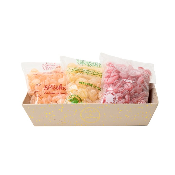 Coffret "Éclats de saveurs" garni des célèbres bonbons des Vosges