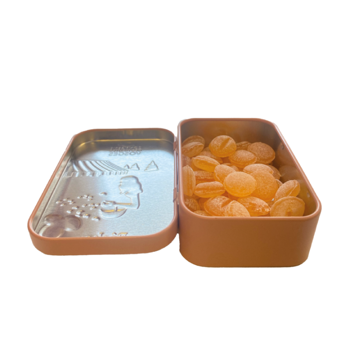 Boîte de bonbons pêche 70g CDHV