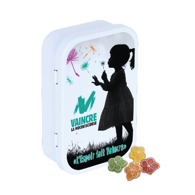 Boîte de bonbons SOLIDAIRE " Vaincre la Mucoviscidose "