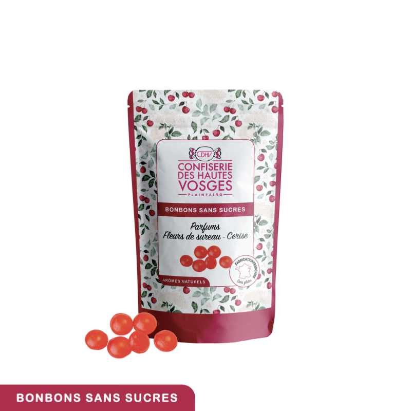 Bonbons sans sucres : Fleurs de sureau - Cerise 100 g