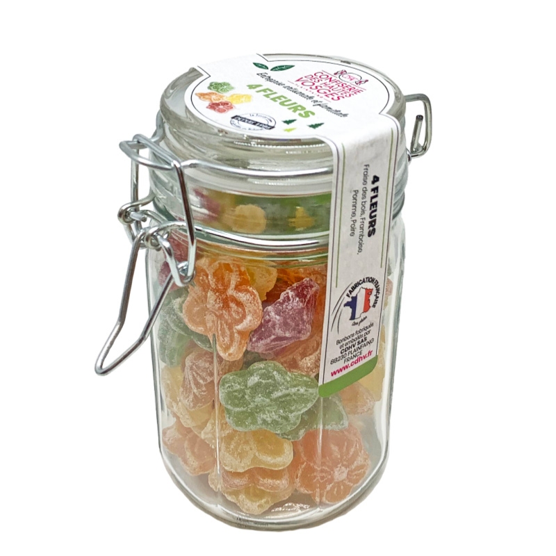 Bocal bonbon 4 Fleurs 135g CDHV