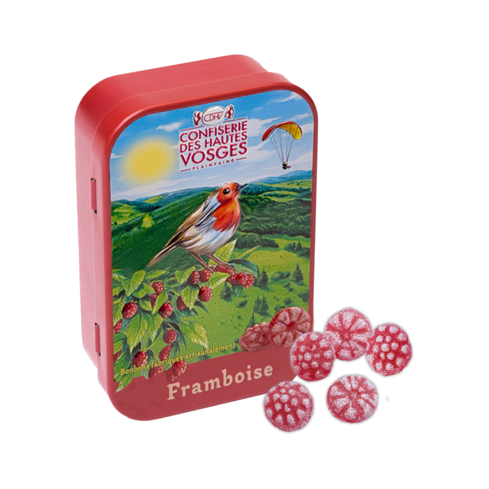 Boîte de bonbons Framboises 70 g