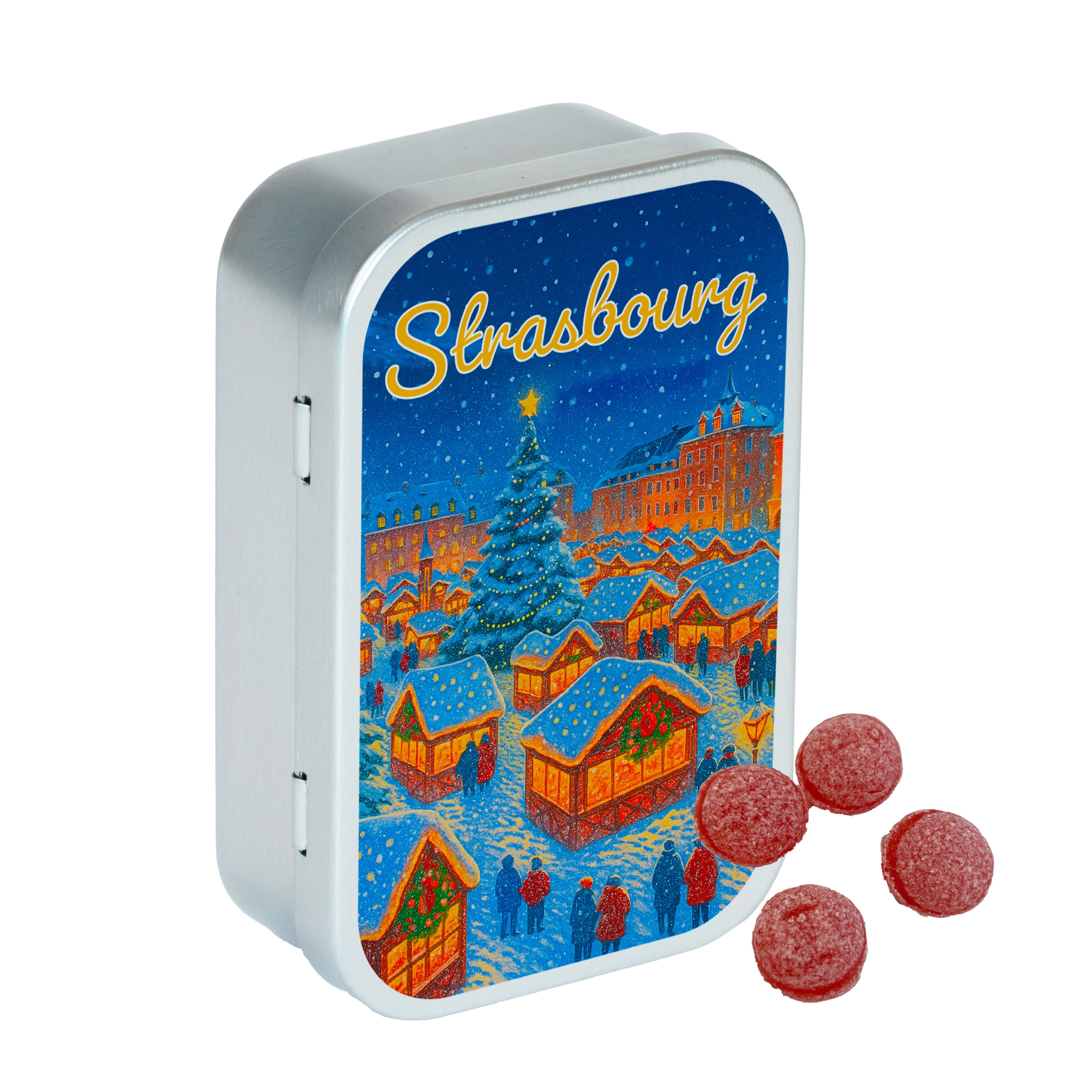 Boîte inédite Marché de Noël Strasbourg - bonbon cerise 50g