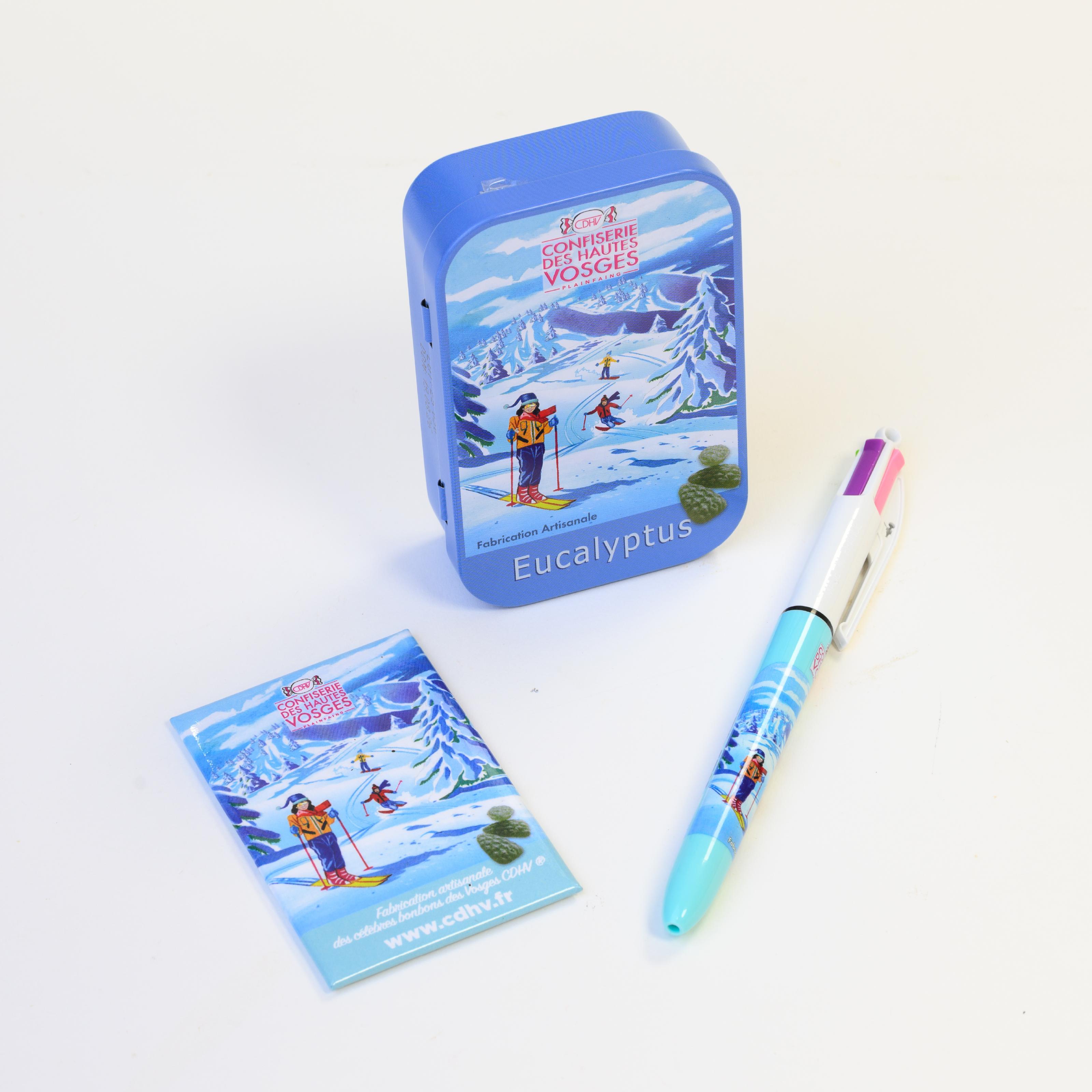 Pack "Eucalyptus" - bote de bonbons + magnet + stylo 