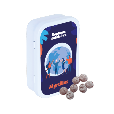 Boîte de bonbons SOLIDAIRE " Des vacances en famille "
