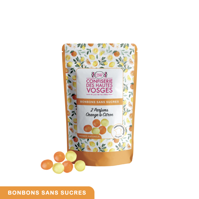 Bonbons sans sucres : Orange & Citron 100 g