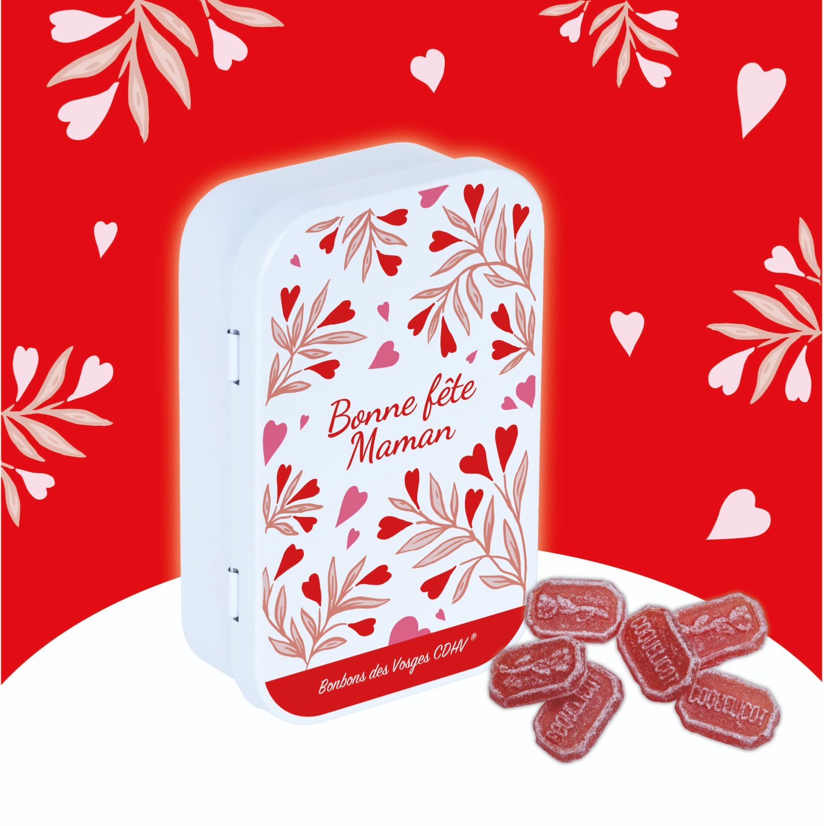 Boîte de bonbons "Bonne fête Maman" 50g de Coquelicot