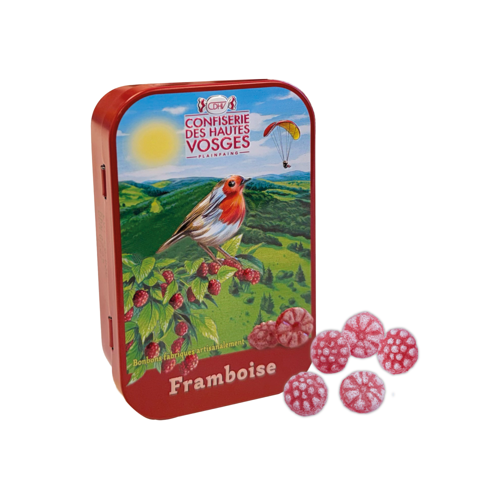 Boîte de bonbons Framboises 70 g