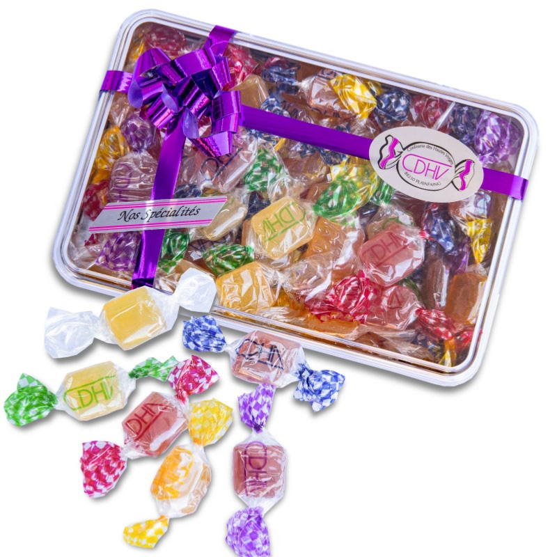 Bonbon Coffret transparent 6 sortes 250 g