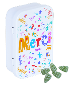 Boîte MERCI -  bonbons eucalyptus