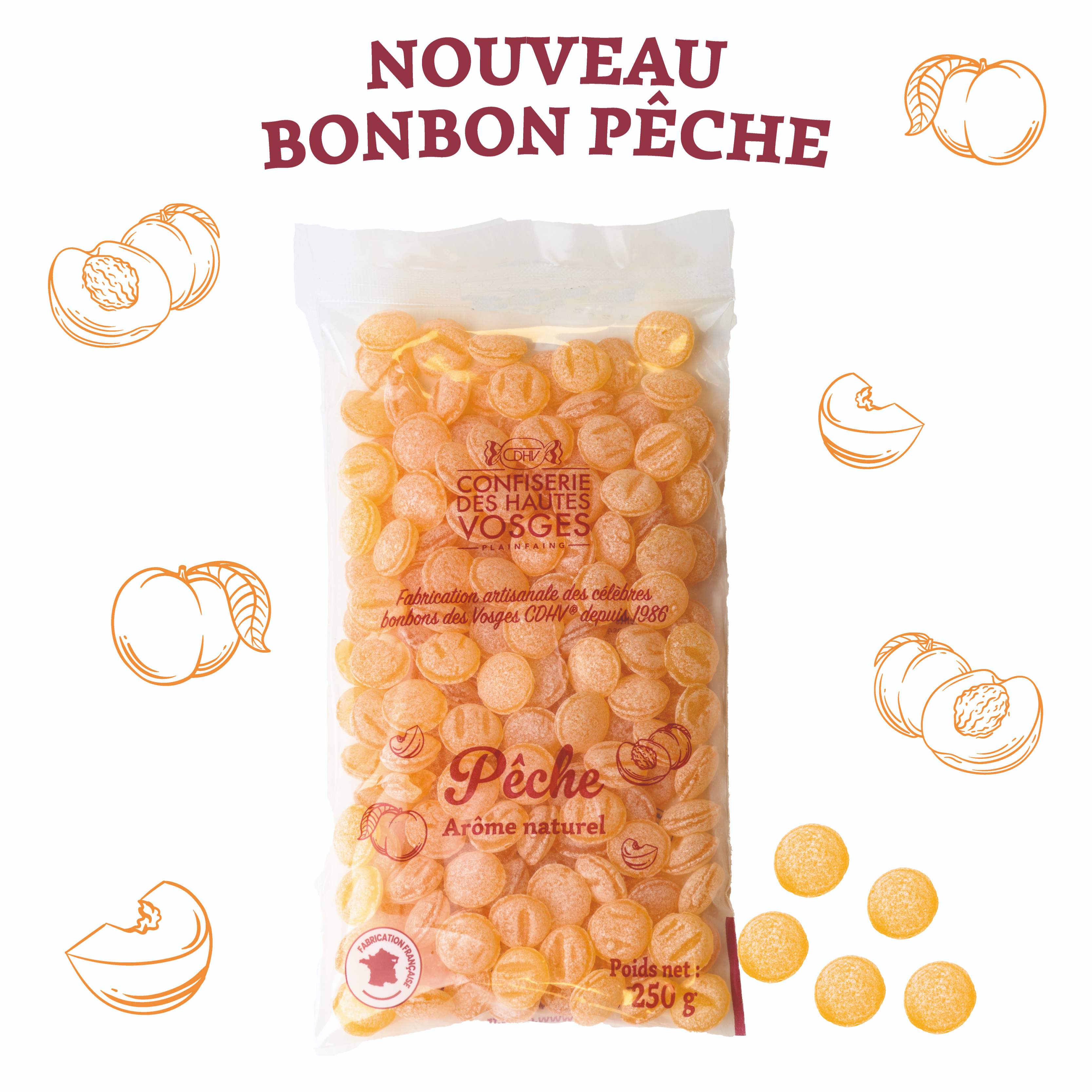 Bonbon Pêche 250 g